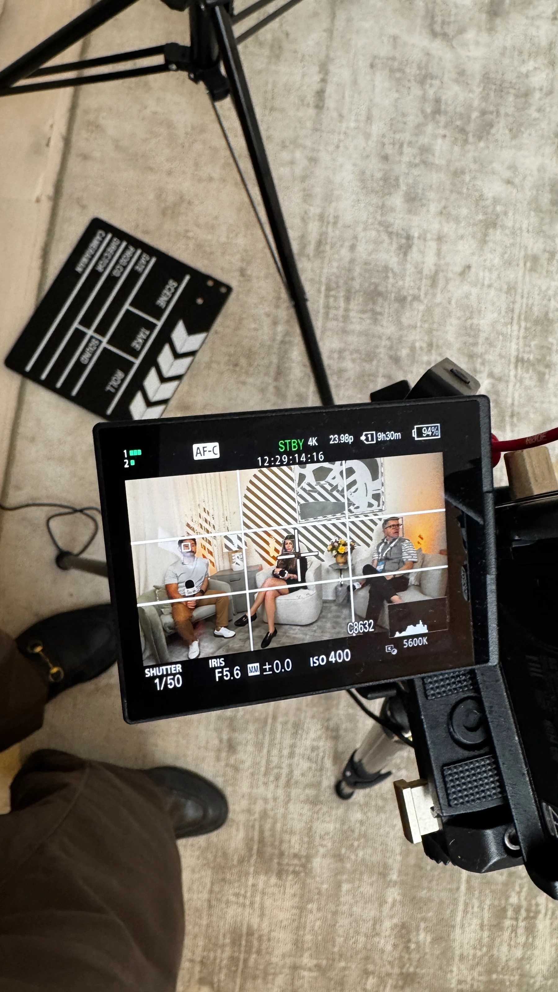 Camera monitor during a Metwally Media production